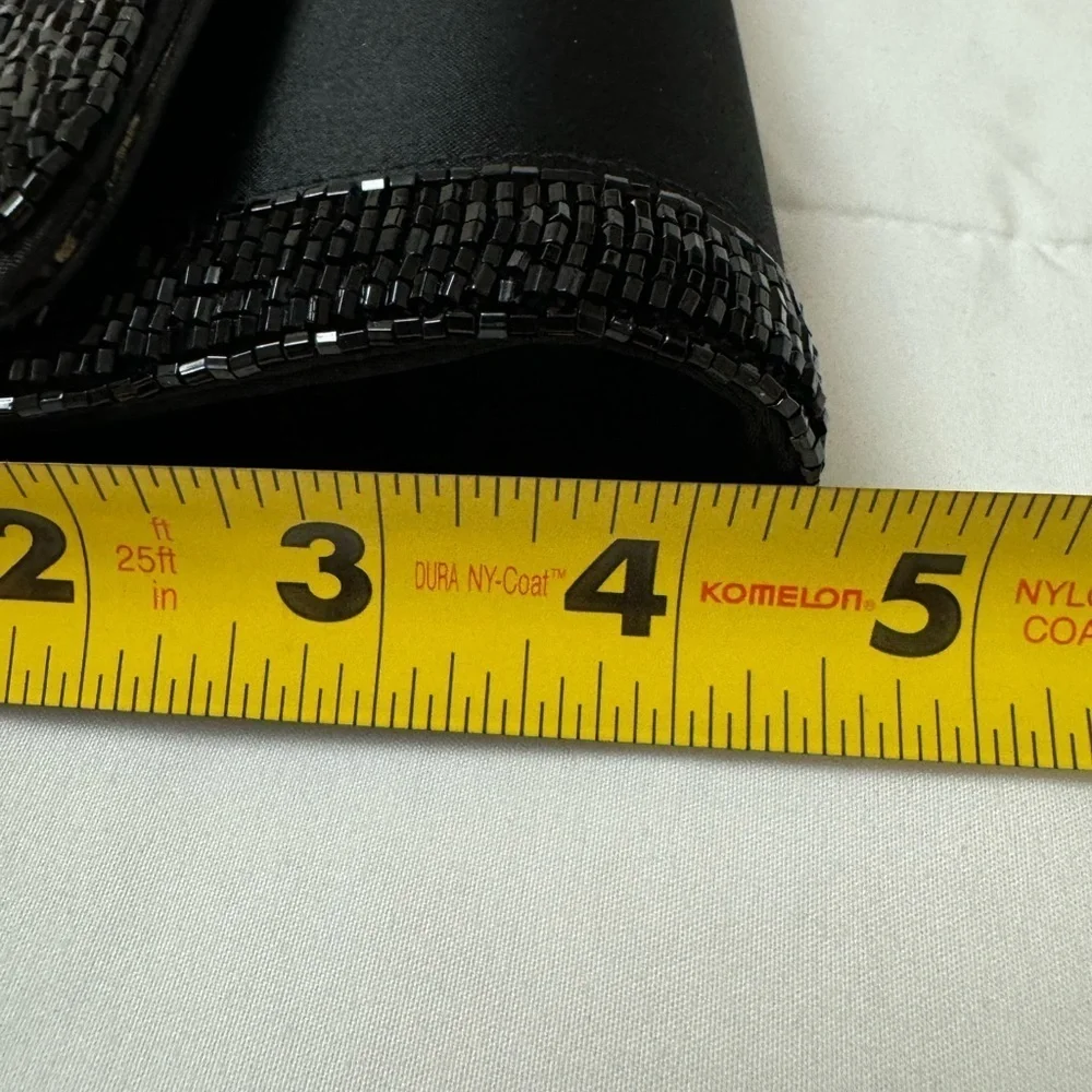 VTG Preston & York Elegant Beaded Satin Black Evening Clutch Shoulder Bag 90’s - Picture 8 of 15